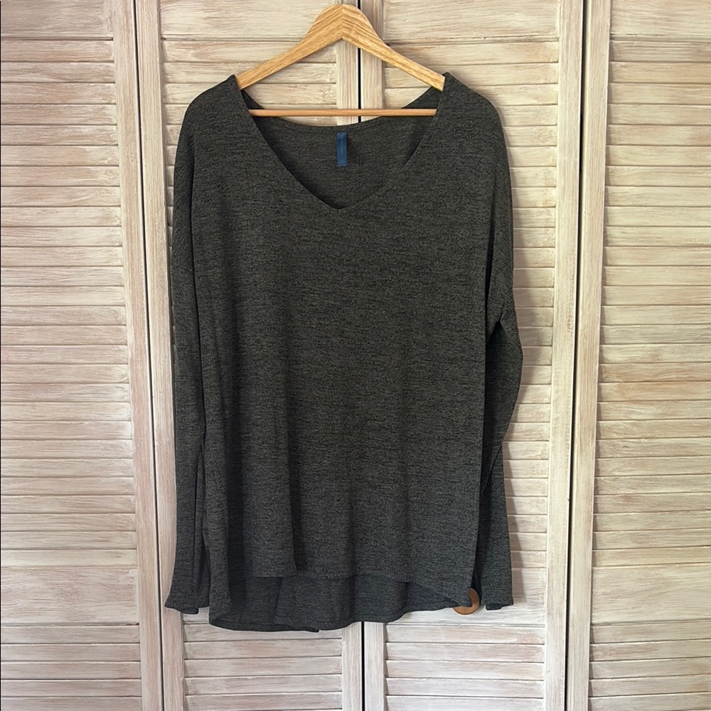 Falls Creek Charcoal V-Neck Top